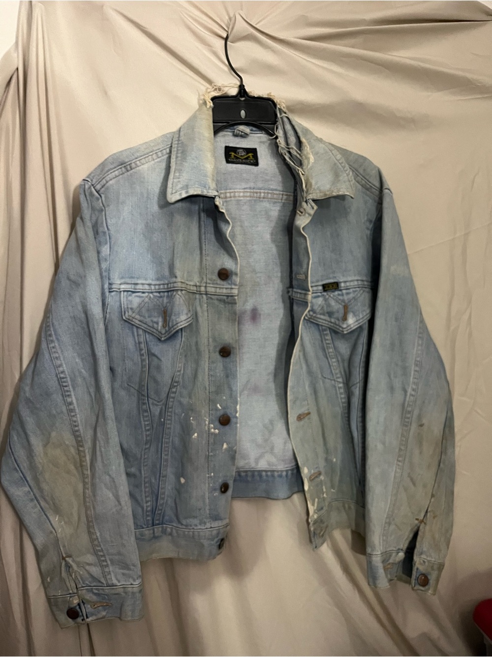 Vintage Made in the USA Maverick Light Wash Denim Jacket